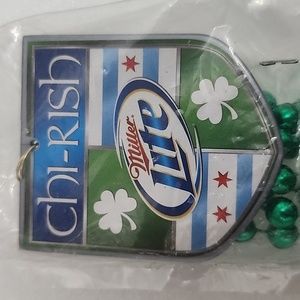 Irish Chicago Beads Chi-rish . St Pat's Chicago Miller Lite Bead Necklace.